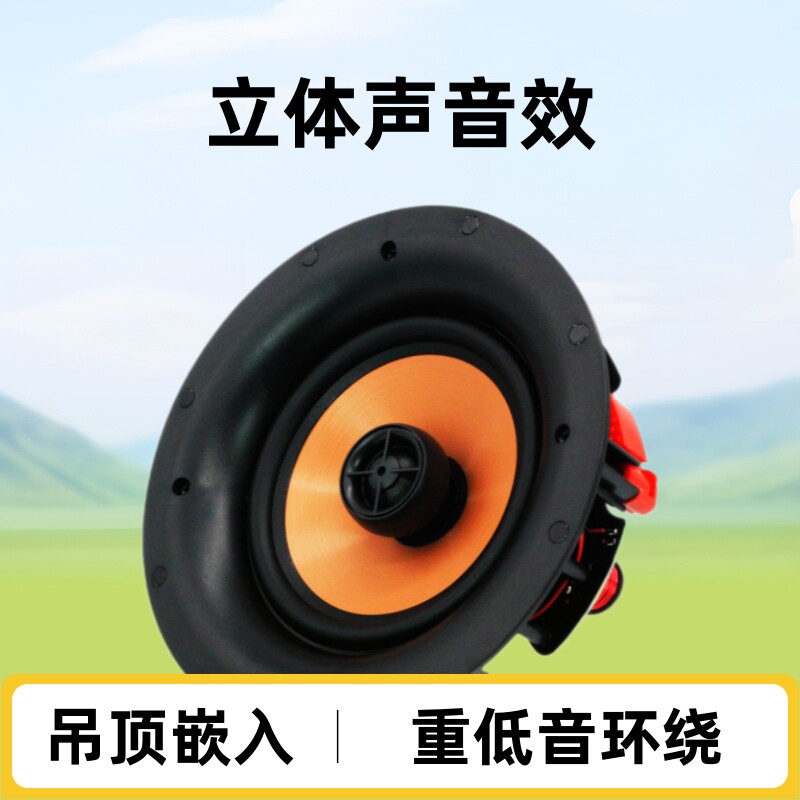 重低音环绕立体声音箱吊顶嵌入式家用商用背景音乐
