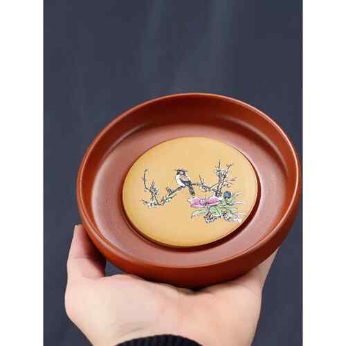 紫砂壶承手工干泡台小茶盘圆形储水式茶托养壶垫托盘杯垫隔热底座