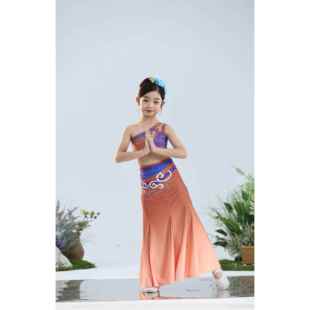 正品儿童傣族舞服装艺考族舞裙桃李剧目紫陶灵演蹈出服民族傣傣族