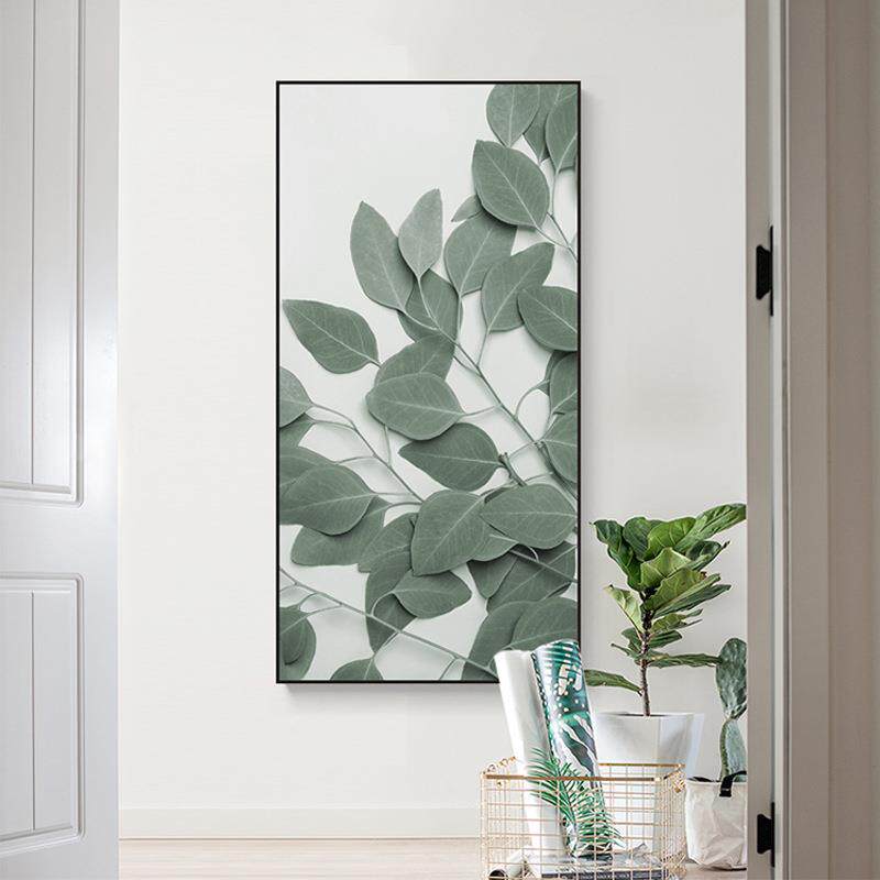 枝繁叶茂 北欧风格绿植玄关装饰画走廊过道竖版壁画龟背竹挂画 - 实物图