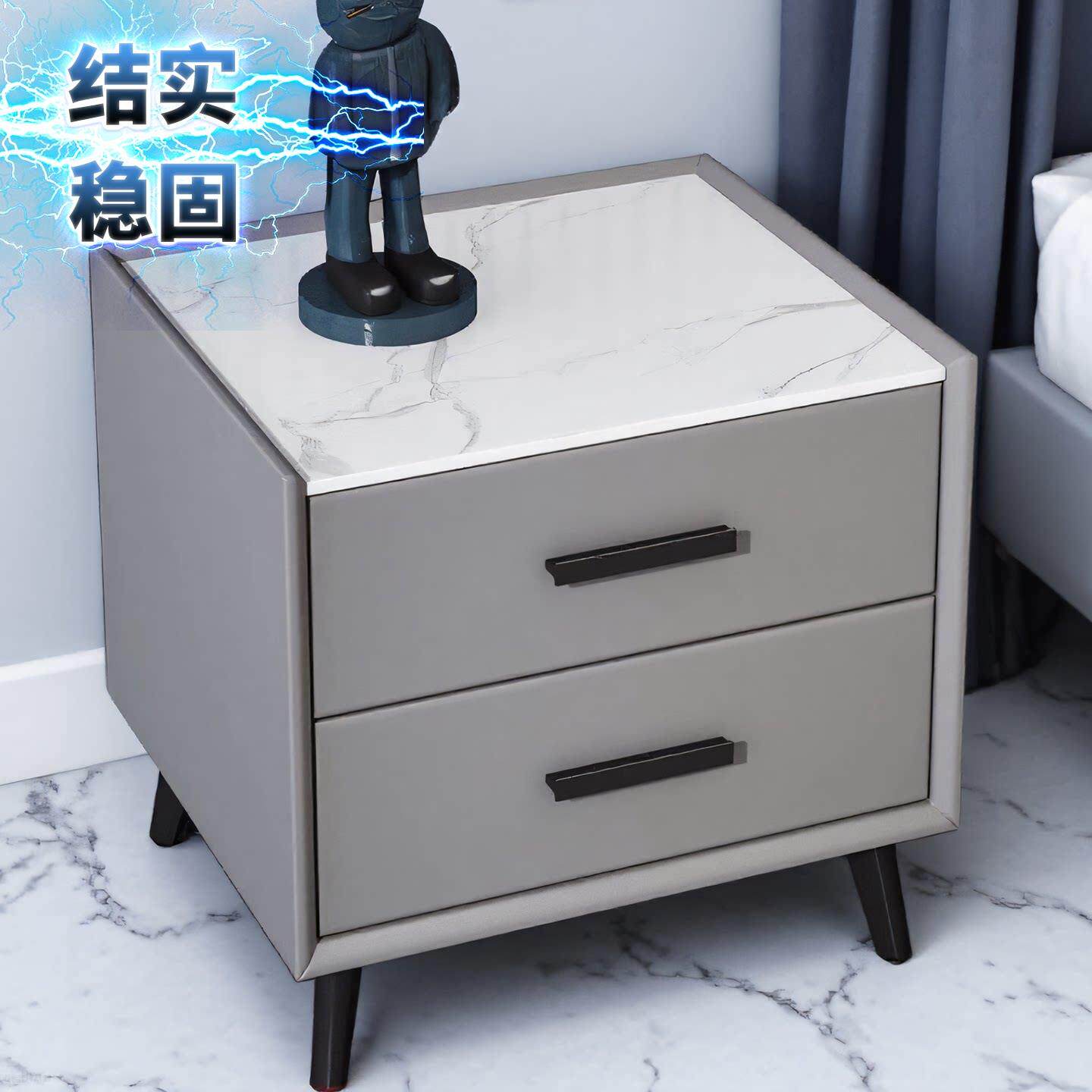 床头柜家用卧室轻奢迷你小型超窄尺寸40cm宽岩板免安装高级收纳柜