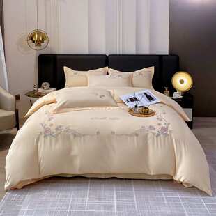 绣花长绒棉床品四古典绣花厂家款被套件套床单通用纯色韵味四季