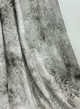 M-397A树叶提花印花面料-新中式-春夏面料-植物纤维-吸湿透气薄款