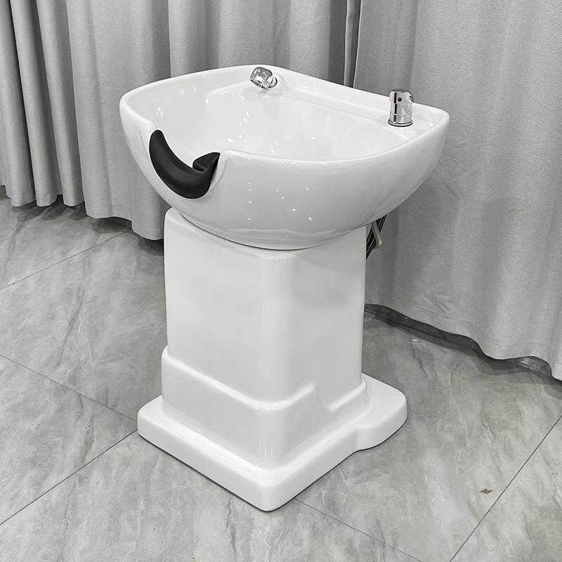 立式洗头床快剪洗头盆坐式发廊冲水池理发店洗头冲水盆陶瓷盆