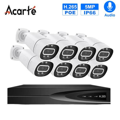 MXeye 5MP PoE Security System Kit CCTV mera监控摄像头套装