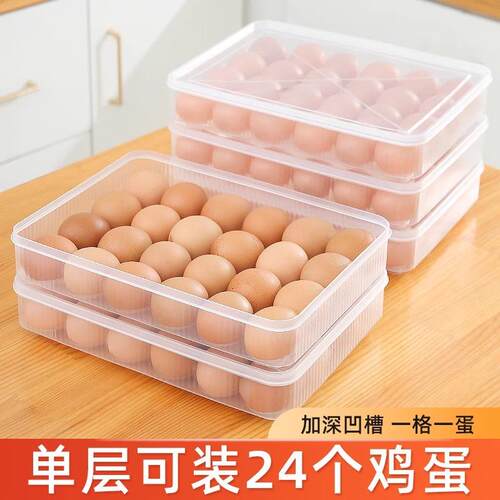 Egg storage box for home refrigerator use, made of food-grad
