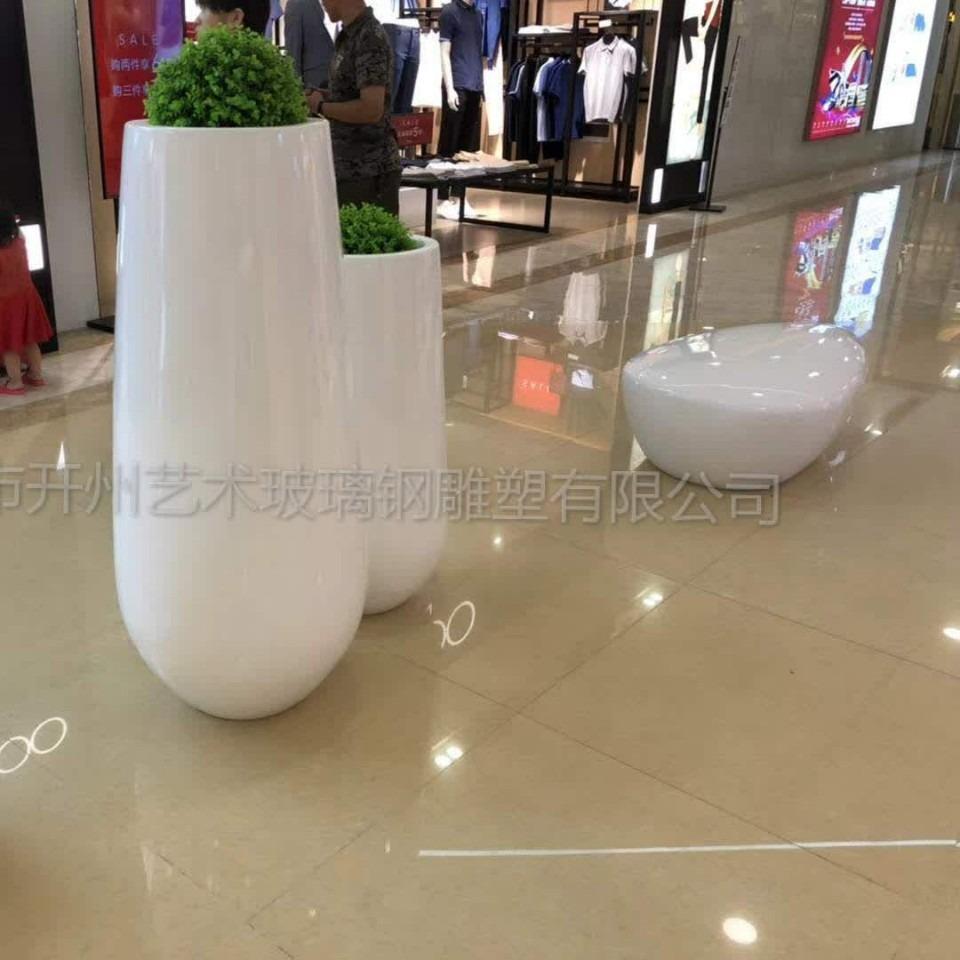 厂家直销玻璃钢花盆园林景观雕塑组合绿植花槽花箱售楼部装饰摆件