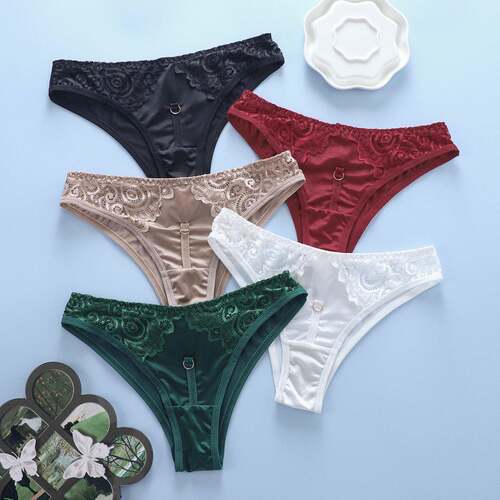 Womens Lace Daily Pack Plain Knicker, Regular Fit Comfy