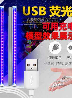 LED荧光灯高达模型效果展示灯舞台灯蓝紫光验钞USB紫外线灯365nm