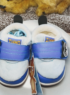 满9.9或5件包邮～学步鞋13码内长115mm加绒保暖棉鞋蓝色