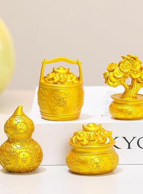 新款祥云系列聚宝盆树脂工艺品家居桌面小摆件发财树乔迁新居礼品
