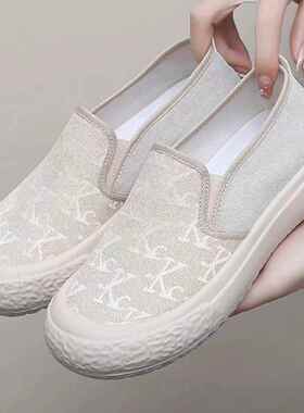 2024新款春夏老北京布鞋女时尚休闲百搭渔夫鞋平底防滑透气懒人鞋