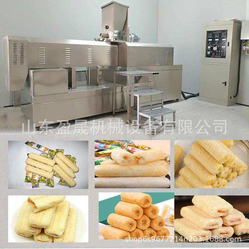生夹心米果生产 夹心糙米生产线SKK 巧克线力夹心米果卷产线 膨化