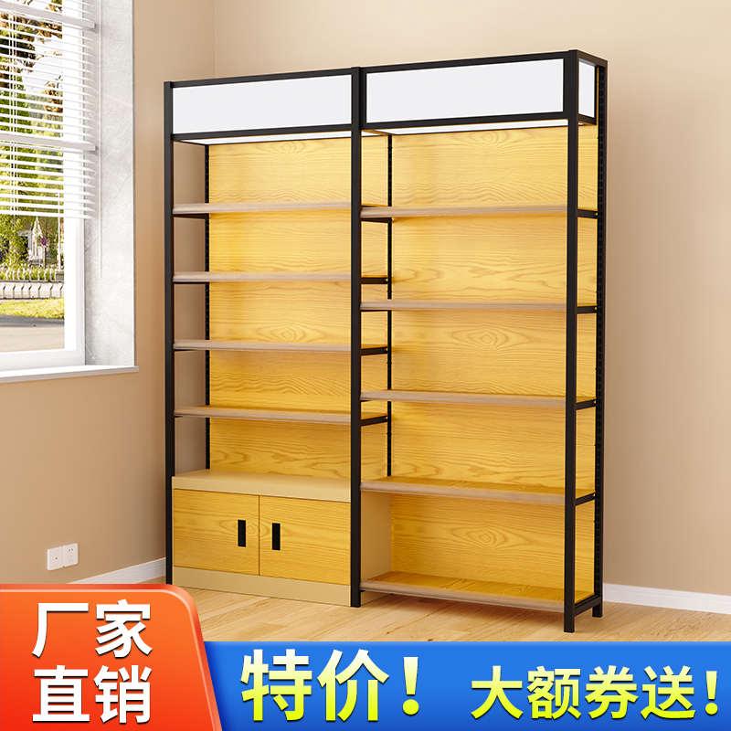 四柱超市货架展示架单面靠墙便利店文具店摆货商店商超多层置物架