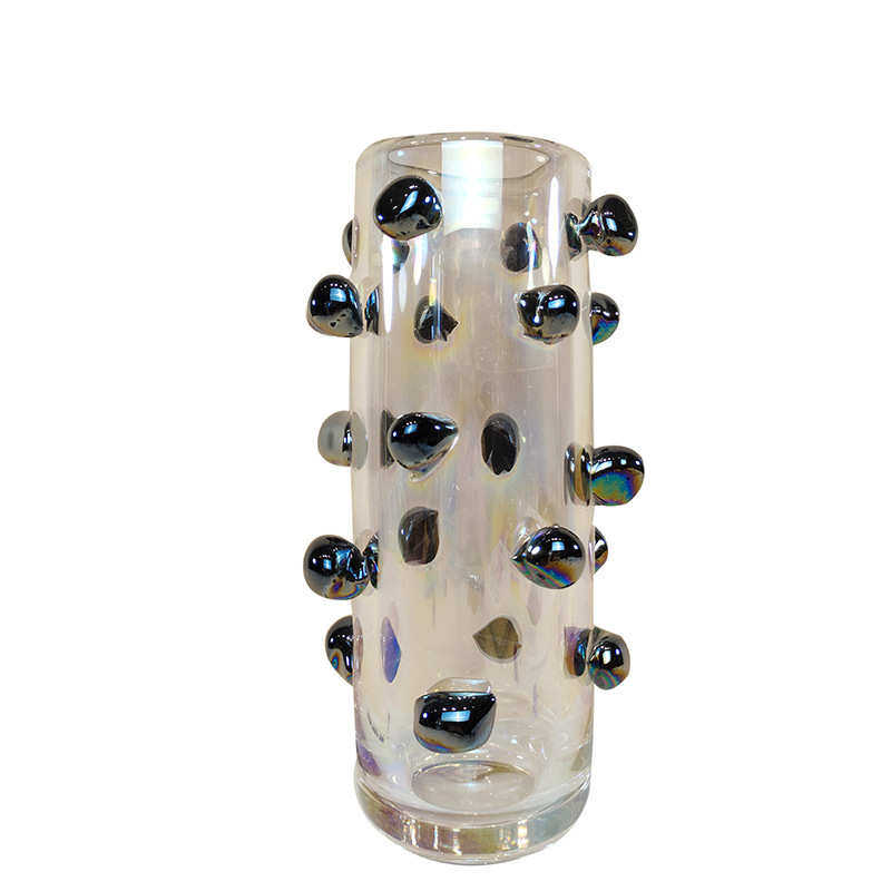 现代简约欧式轻奢透明玻璃珠点花瓶花器摆件样板房售楼处软装饰品,家居饰品,花瓶,淘宝优惠券,粉丝福利购,淘宝优惠卷