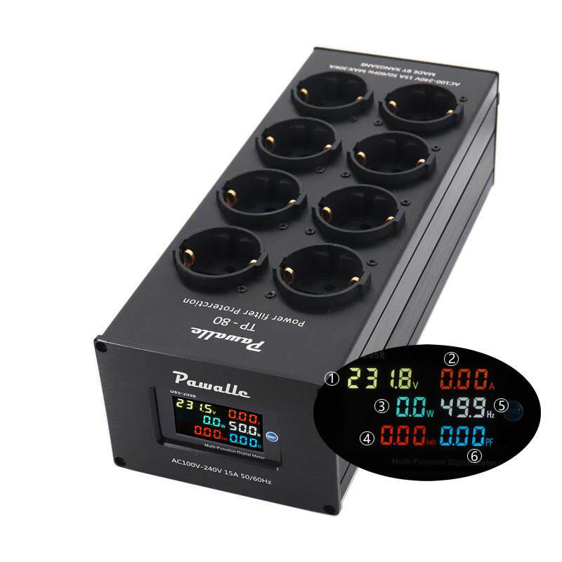 PAWALLE/派瓦TP80欧标电源滤波器8位EU电源净化器插座覆式2级滤波