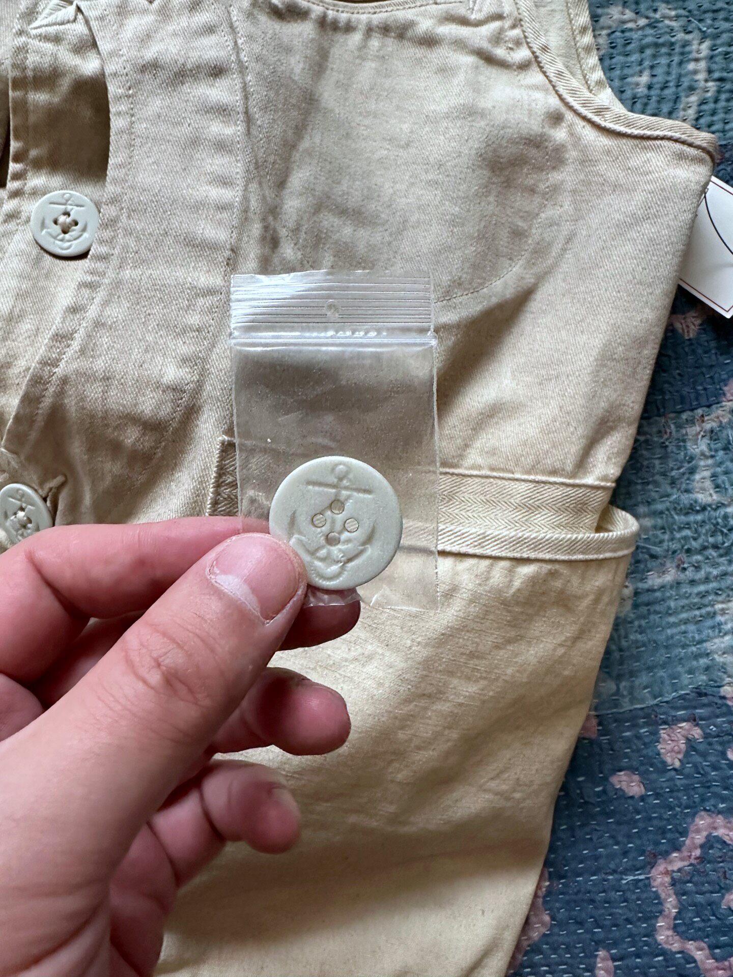 RRL Heavy Distressed Hunting Vest New — label