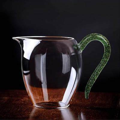 器同款茶海和加厚玻璃杯公道炫彩把手高硼硅LYW透明壶公道杯