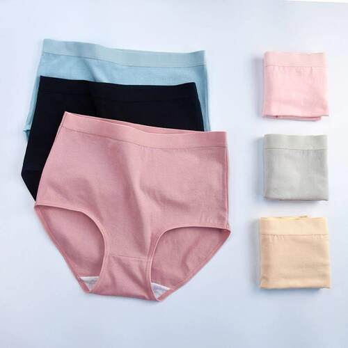 women's high waist panties plus size hip lift cotton bri