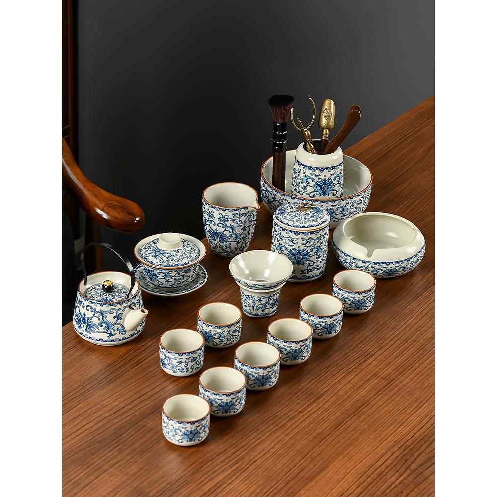 汝窑茶具家用功夫盖碗茶壶茶杯2026新款陶瓷泡茶壶套装高档泡茶具