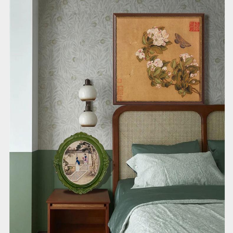 海棠中古国风新中式复古装饰画法式轻奢墙组合画客厅卧室A095