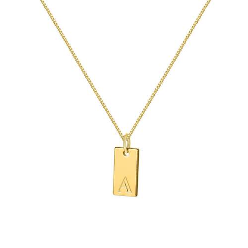 English Letter Necklaces 26英文字母项炼盒子炼方块吊坠锁骨炼
