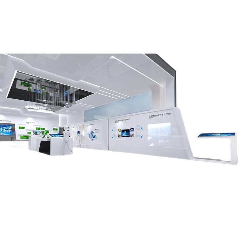 公司企业文化展厅展柜设计形象墙带灯样品玻璃展柜产品陈列柜定制