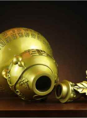 铜葫芦摆件号小大号铜空心开口大葫芦百福厅禄客YUF家装饰百福具