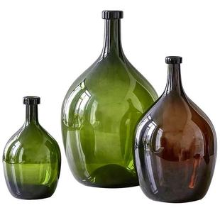 大肚吊钟美男水培马北欧花瓶玻璃花瓶树装饰大号木落地醉简约新款