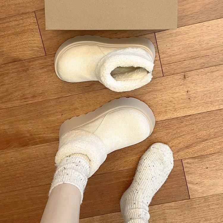 2025冬季新款加绒加厚增高雪地靴女款松糕厚底博肯鞋子保暖马丁靴