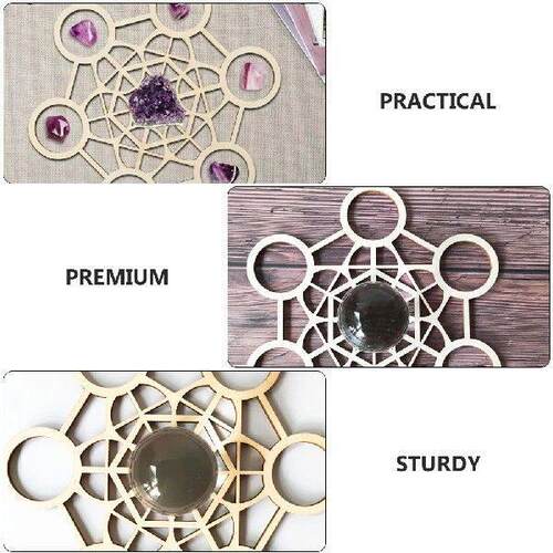 Wooden Gridding Crystal Balls Pedestal Crystal Balls