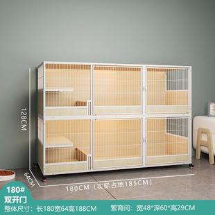 正品 笼用别墅超大自由空间家猫笼子室内育猫带猫咪豪华猫繁舍实木