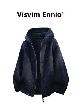 Visvim Ennio2026新款男士宽松连帽针织开衫春季装学生帽衫休闲潮