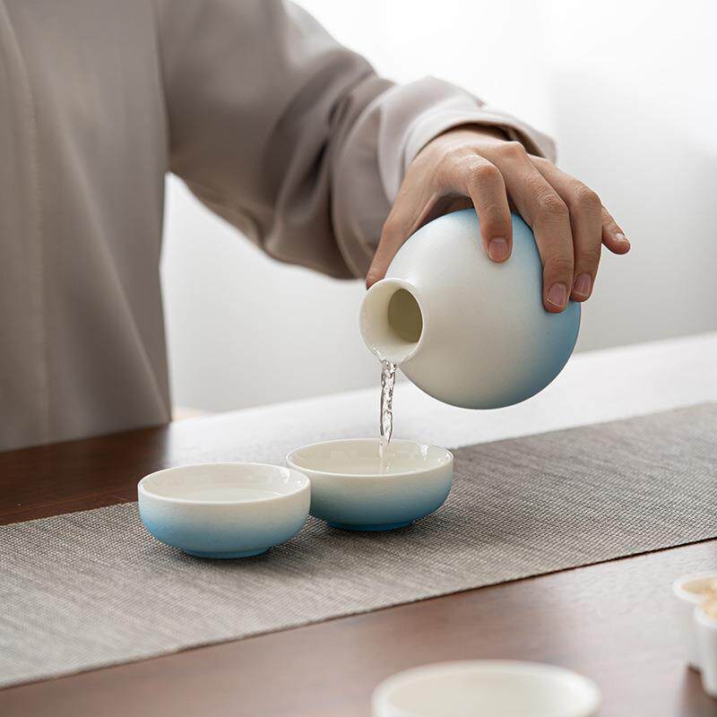 日式粗陶温酒器烫酒壶套装家用黄酒蜡烛加热暖酒煮酒器酒具烧酒壶