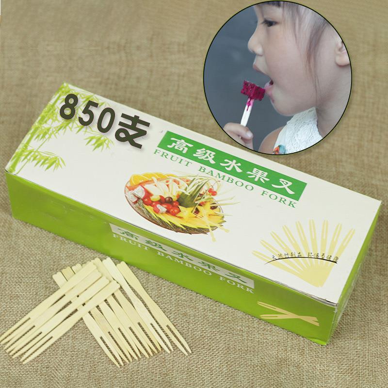 竹制水果叉子蛋糕叉单独包装小叉子一次性果签天然竹子寿司叉签字图片