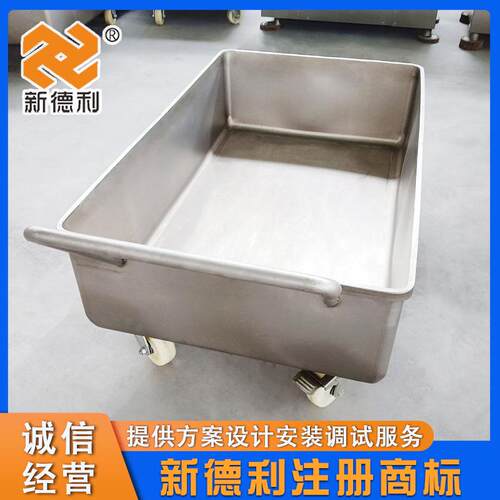 不锈钢GSD食品加宠工周转车商牛肉动手推用车中型自移动物馅料桶