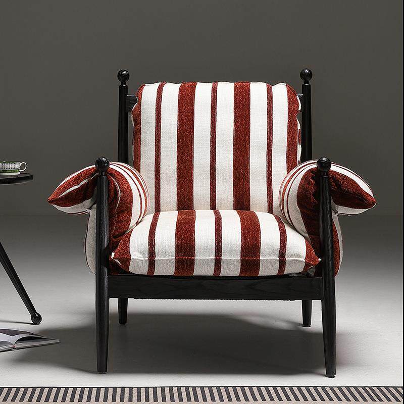 赤乌椅单人沙发椅羽绒可拆洗复古民宿设计师客厅懒人休闲椅