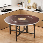 实木餐桌圆形大圆桌家用小户型吃饭桌子转盘圆桌面面板商用圆桌面