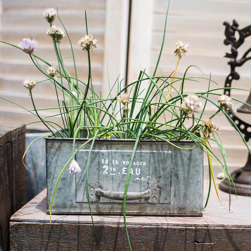 花园装饰 复古铁皮抽屉花盒花盆花器 杂物收纳 杂货装饰ZAKKA