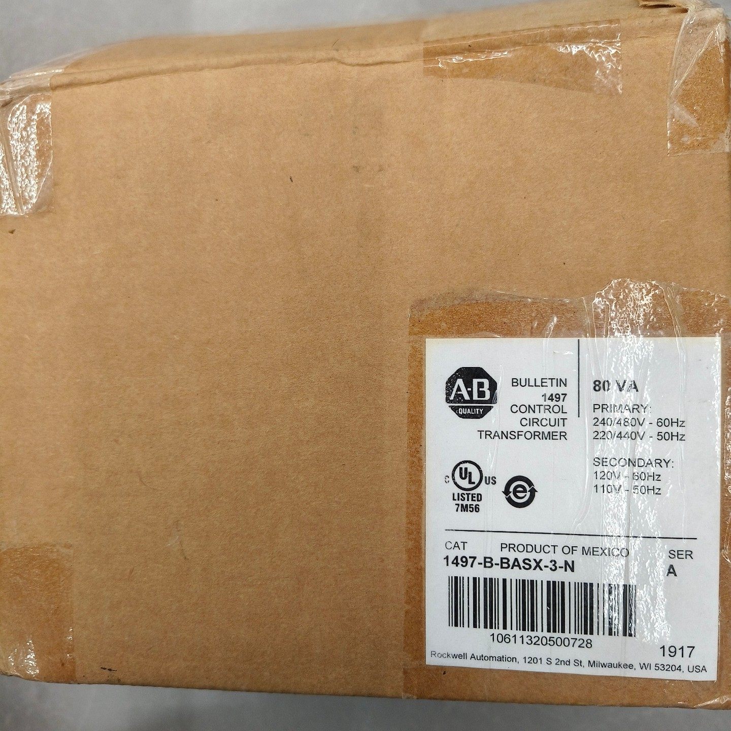 原装Allen-Bradley工业控制变压器 1497-B-