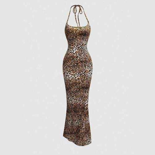 Women's Leopard Print Backless Mermaid
