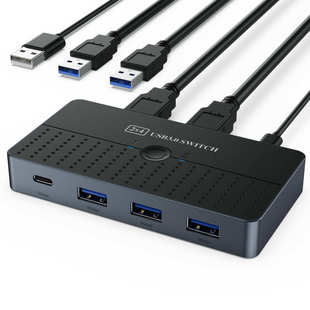 C设备 USB切换器3.0二进四出两台电脑主机共用键盘鼠标显示器USB