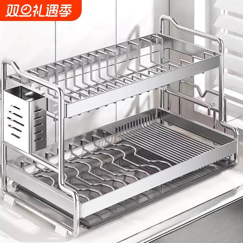 不锈钢碗碟架厨房置物架家用多功能碗盘沥水架收纳放碗筷架碗具