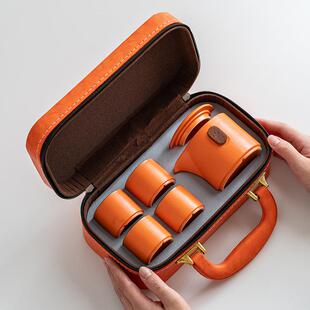 便携户动外商旅定行陶瓷茶具收纳包务公司企业银行活礼品套装 1276