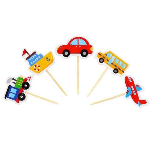 20 Pcs Kid Car Cake Picks Union Jack Toppers Birthday Train