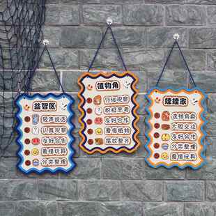 幼儿园环创海洋风区域规则牌吊饰教室班级区角布置表示指示牌挂饰