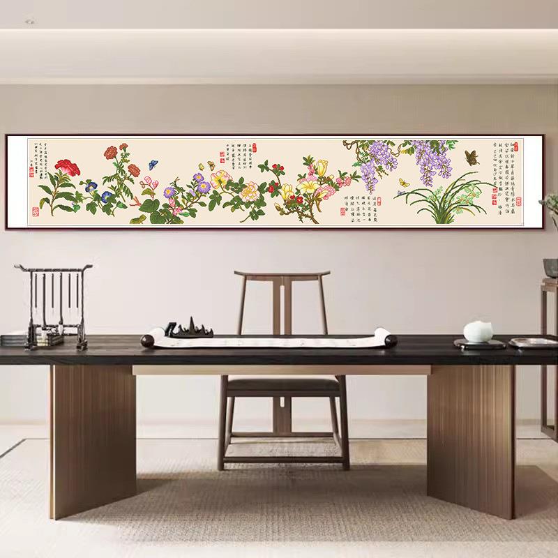 百花图十字绣2024新款线绣客厅大幅名画古娟大格四股绣自己绣手工