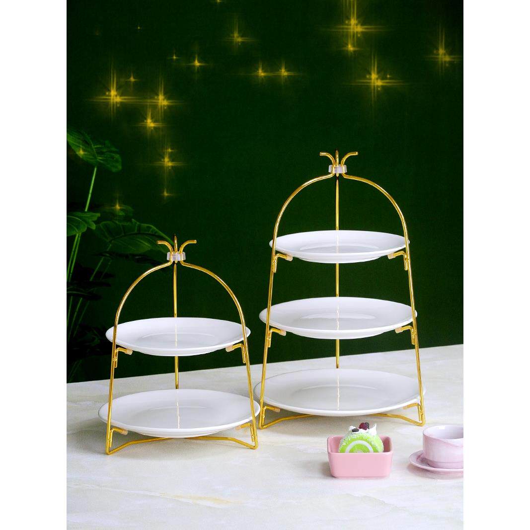 下午茶点心架糖果零食盘轻奢风ktv水果盘专用婚庆欧式陶瓷多层盘