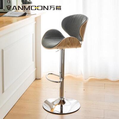 吧台椅前台凳酒吧椅子家用吧凳吧现代靠简约VM-4901椅背高子实木
