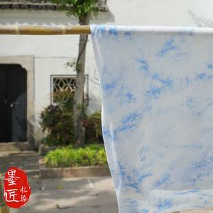 手工扎染棉绸布料中国风复古蓝染服装抱枕窗帘餐桌背景di纯棉面料